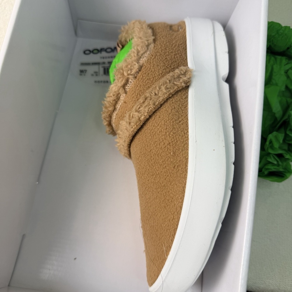 OOFOS OOcoozie Low Recovery Shoe Tan Chocolate Womens Size 7 Slip On Comfort - Picture 8 of 9